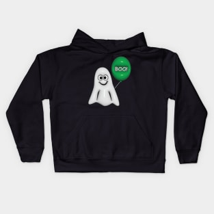 Boy Ghost with Green Balloon Kids Hoodie